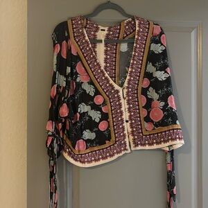 Free people floral tie top